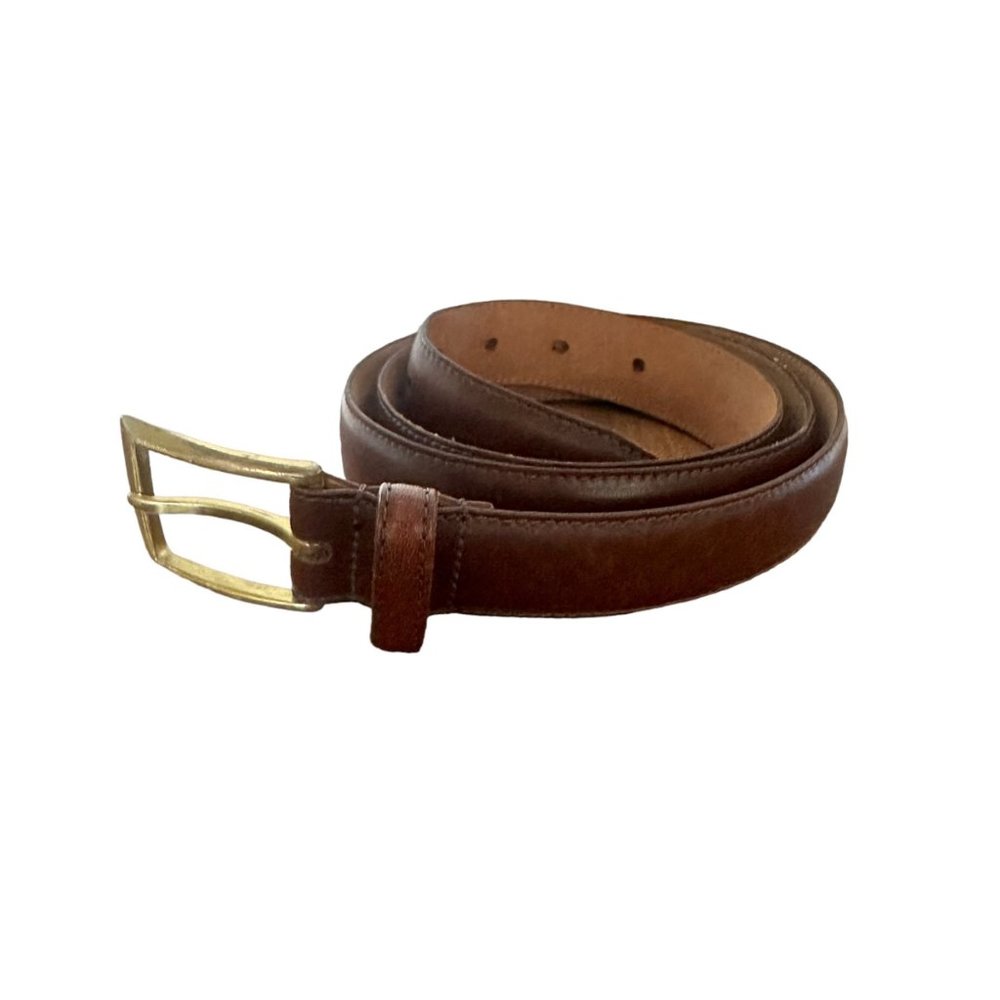 Jos. A. Bank Leather Brass Buckle Formal Belt 40" 39" - 43" Waist Rich Brown